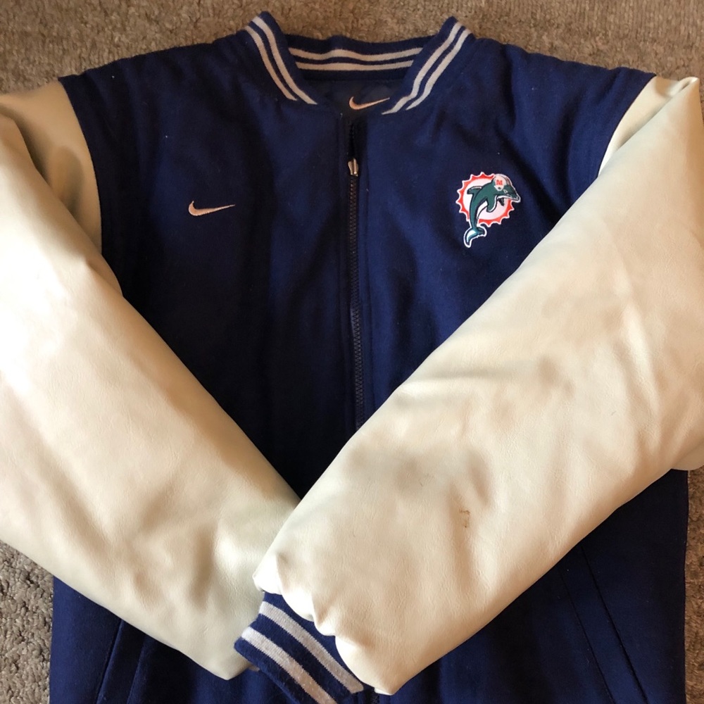Vintage reversible NFL team Dolphins bomber jacket